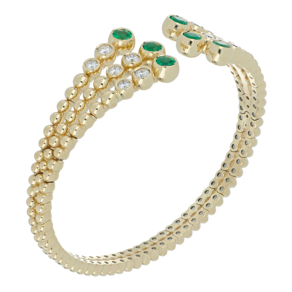 BUBBLES RAGGI YELLOW GOLD AND EMERALD BRACELET - Image 3