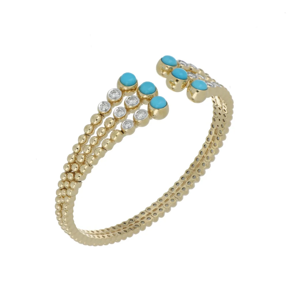 BUBBLES RAGGI YELLOW GOLD AND TURQUOISE BRACELET - Image 3