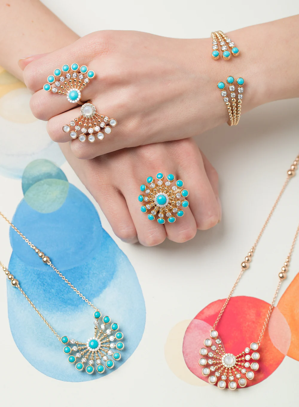 BUBBLES RAGGI YELLOW GOLD AND TURQUOISE BRACELET - Image 4