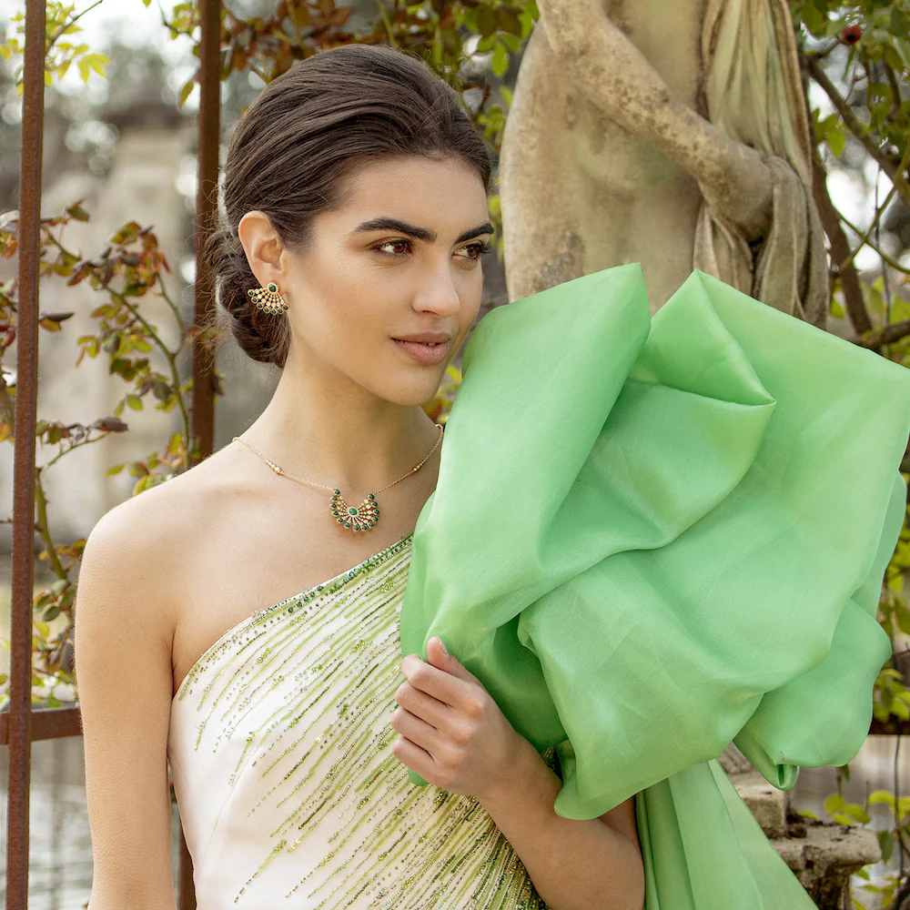 BUBBLES RAGGI YELLOW GOLD AND MALACHITE PENDANT - Image 3