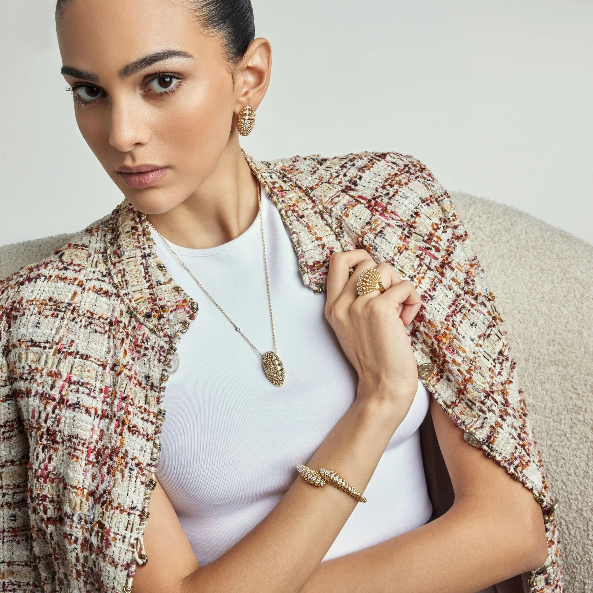 BUBBLES BIG YELLOW GOLD EARRINGS - Image 4