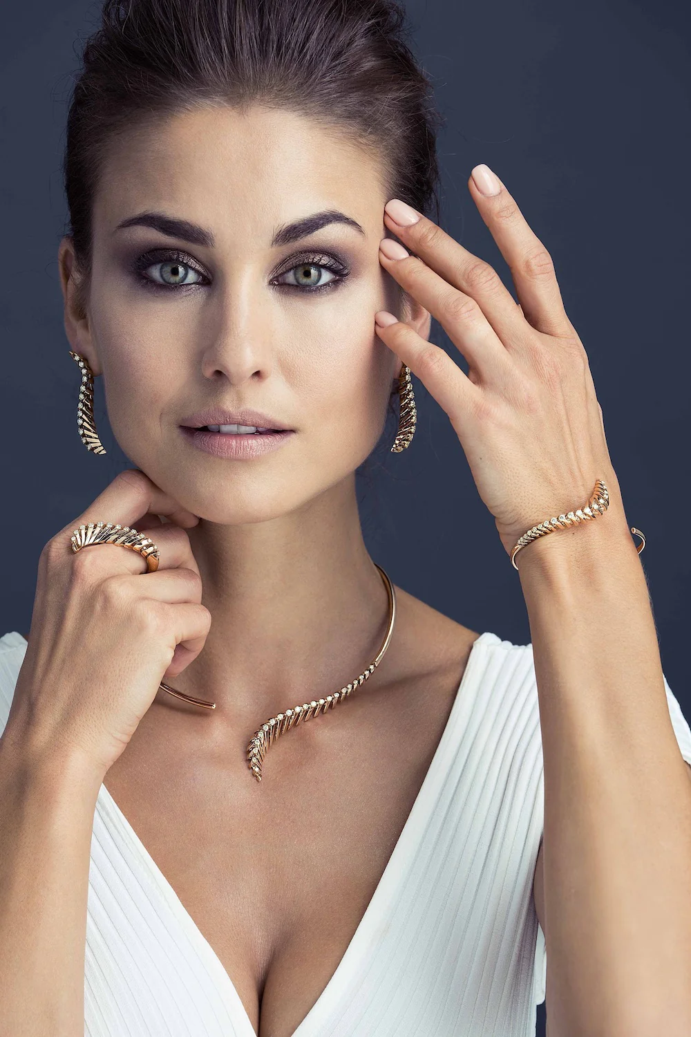 SOFFIO LONG ROSE GOLD EARRINGS - Image 3