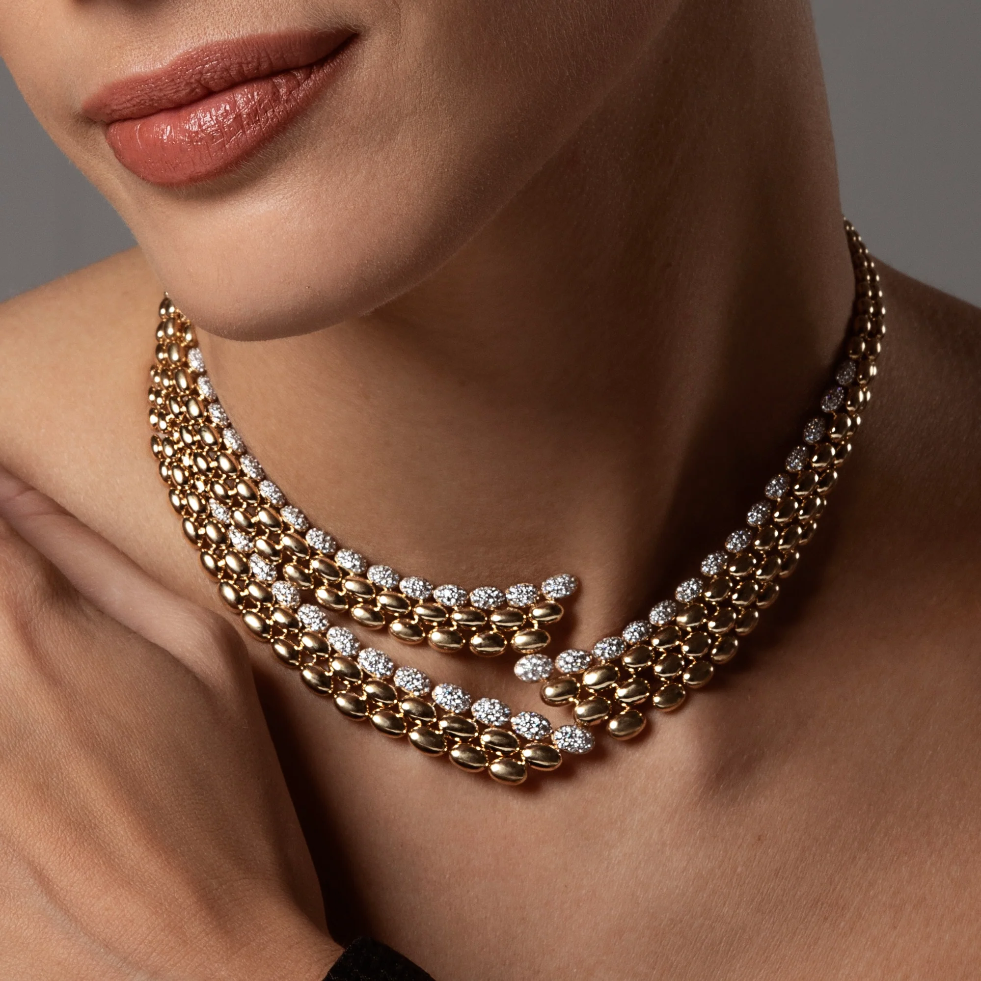 SOLEGIRA YELLOW GOLD TRIPLE NECKLACE - Image 3