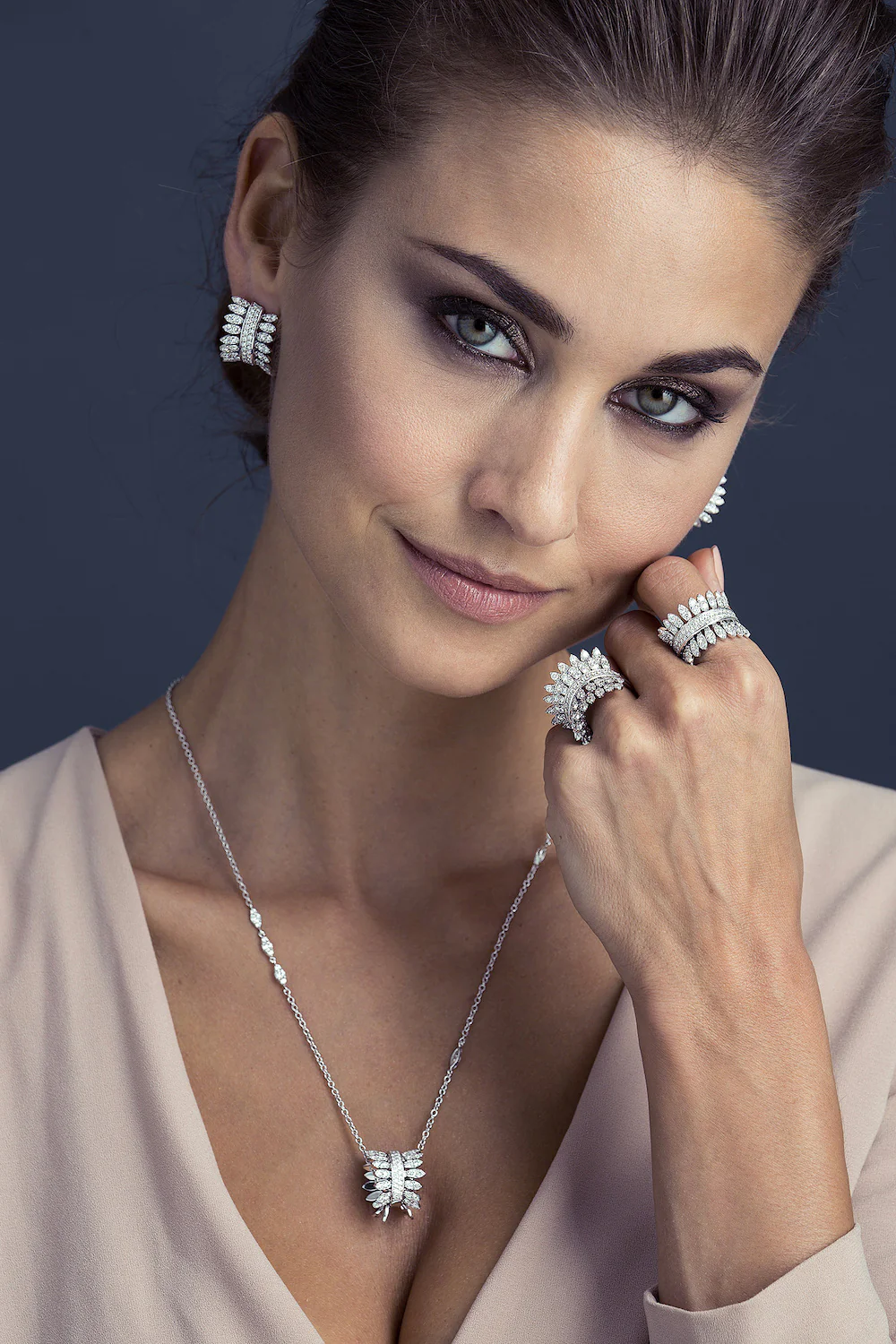 SPETTINATO WHITE GOLD PAVÉ DOUBLE RING - Image 3